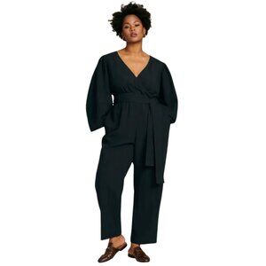 Apiece‎ Apart Jumpsuit Women 0 Black Linen Blend Meru Lagenllook Preppy Luxury